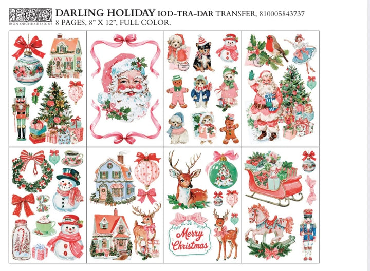 NEW! IOD Transfer Pad - DARLING HOLIDAY (set of eight 8"x12" sheets)