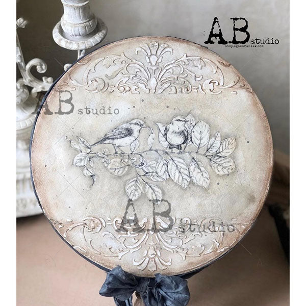 ABstudio Stencil - SCROLLS & FLOURISHES ID-331 (18cmx24cm) - Rustic Farmhouse Charm