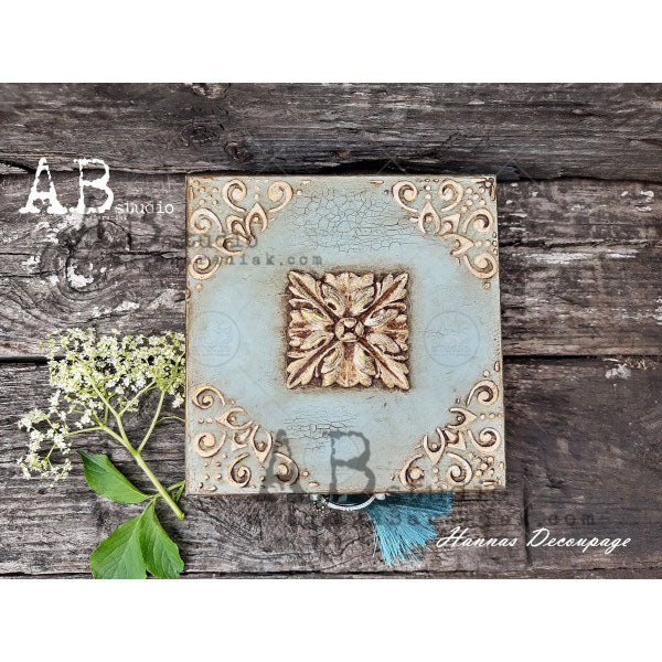 ABstudio Stencil - SCROLLS & FLOURISHES ID-331 (18cmx24cm) - Rustic Farmhouse Charm