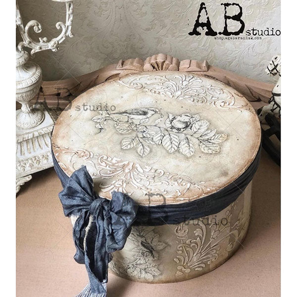 ABstudio Stencil - SCROLLS & FLOURISHES ID-331 (18cmx24cm) - Rustic Farmhouse Charm