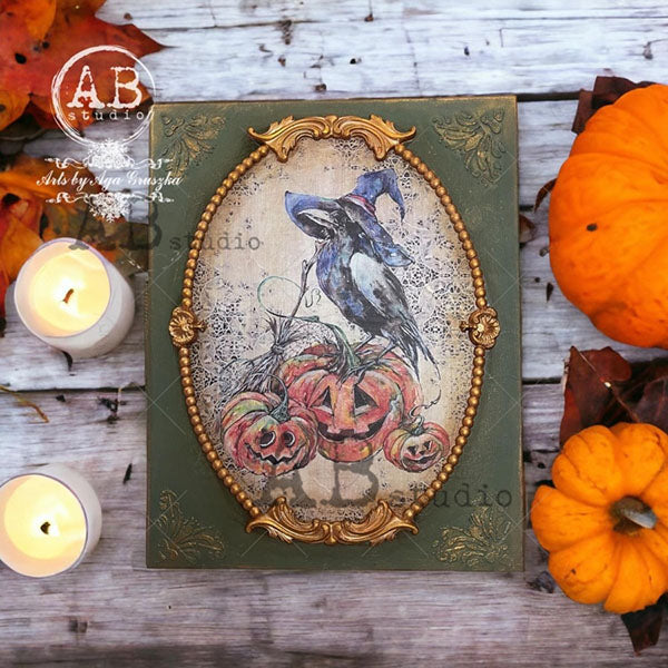 ABstudio Stencil - SCROLLS & FLOURISHES ID-331 (18cmx24cm) - Rustic Farmhouse Charm