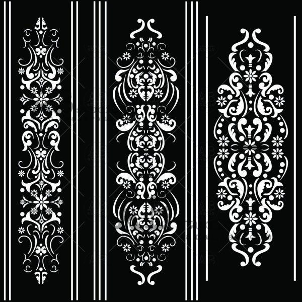 ABstudio Stencil - ORNATE EMBELLISHMENTS ID-386 (20cmx20cm) - Rustic Farmhouse Charm