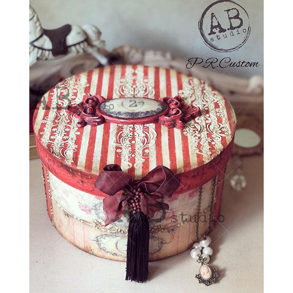 ABstudio Stencil - ORNATE EMBELLISHMENTS ID-386 (20cmx20cm) - Rustic Farmhouse Charm