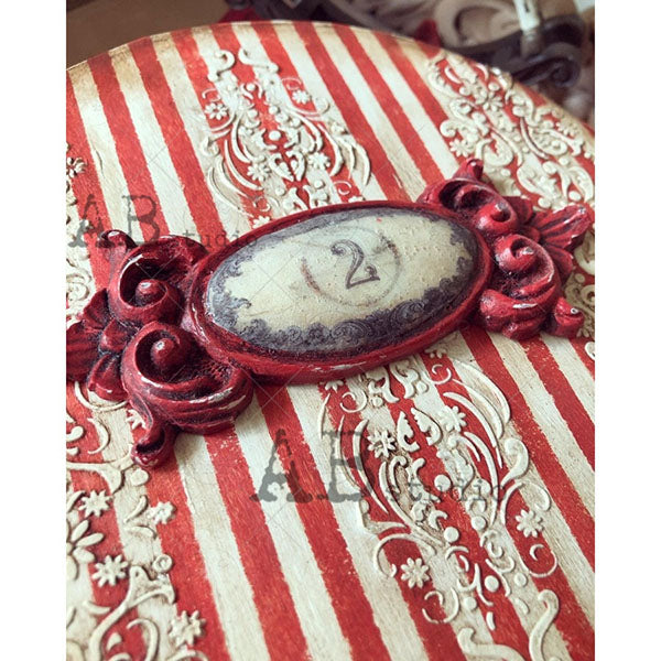 ABstudio Stencil - ORNATE EMBELLISHMENTS ID-386 (20cmx20cm) - Rustic Farmhouse Charm