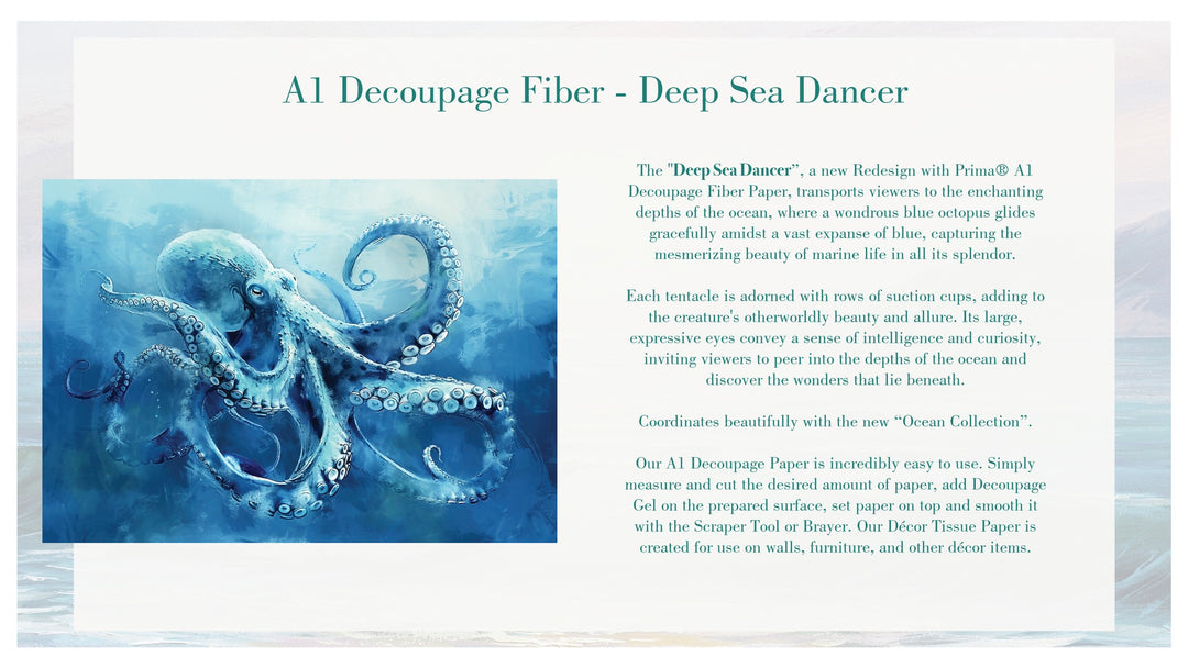 Redesign A1 Decoupage Fibre Paper - DEEP SEA DANCER (59.44cm x 84.07cm) - Rustic Farmhouse Charm