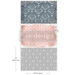 NEW! Redesign Decoupage Tissue Paper Pack - DELICATE CHARM (3 sheets, each 49.53cm x 76.2cm) - Rustic Farmhouse Charm