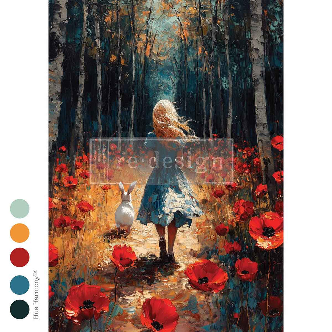 LIMITED! Redesign A2 Decoupage Fibre Paper - ECHOES OF THE HARE (42cm x 59.4cm) - Rustic Farmhouse Charm