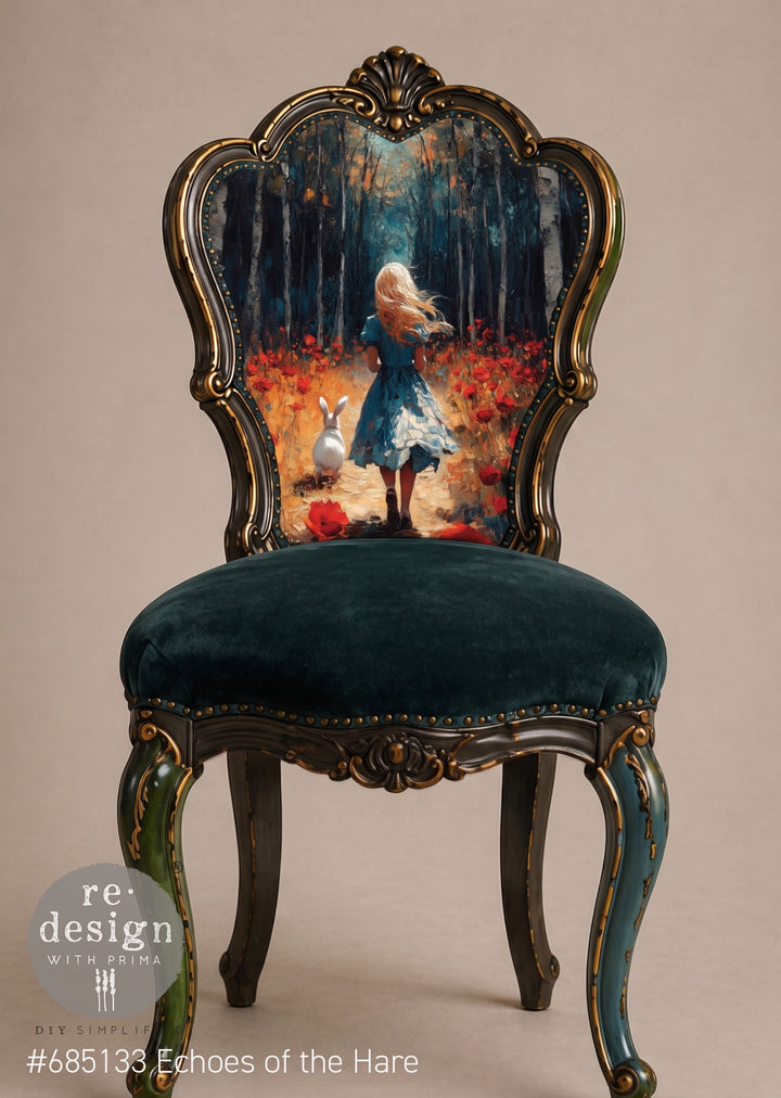 LIMITED! Redesign A2 Decoupage Fibre Paper - ECHOES OF THE HARE (42cm x 59.4cm) - Rustic Farmhouse Charm