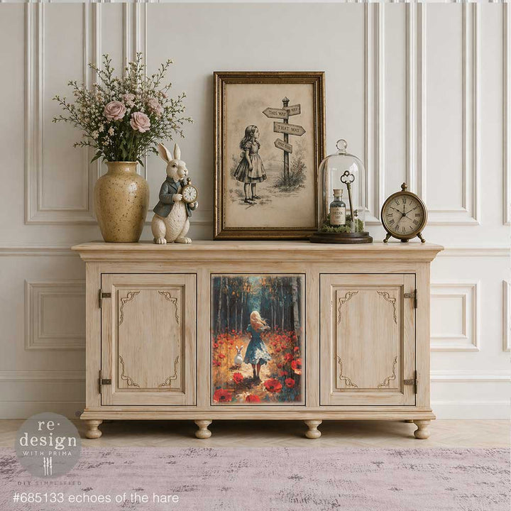 LIMITED! Redesign A2 Decoupage Fibre Paper - ECHOES OF THE HARE (42cm x 59.4cm) - Rustic Farmhouse Charm