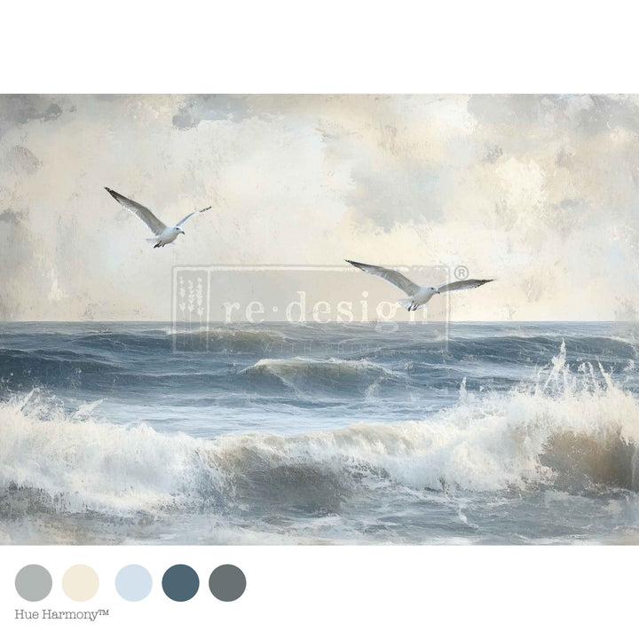 NEW! Redesign Decoupage Tissue Paper - ECHOES ON THE WATER (48.26cm x 76.2cm) - Rustic Farmhouse Charm