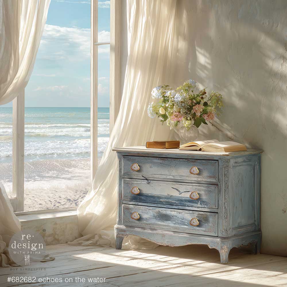 NEW! Redesign Decoupage Tissue Paper - ECHOES ON THE WATER (48.26cm x 76.2cm) - Rustic Farmhouse Charm