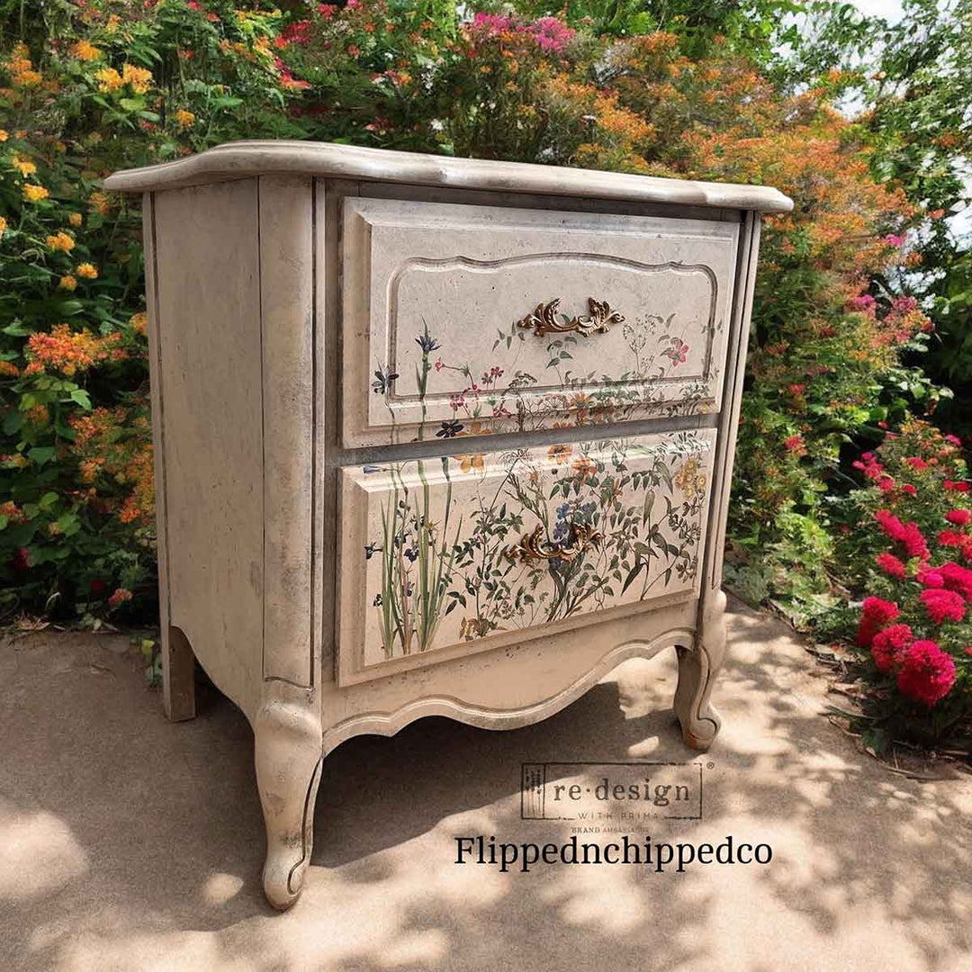 NEW! Redesign Maxi Transfer - ECLAT FLORAL (2 sheets, each 30.48cm x 30.48cm) - Rustic Farmhouse Charm