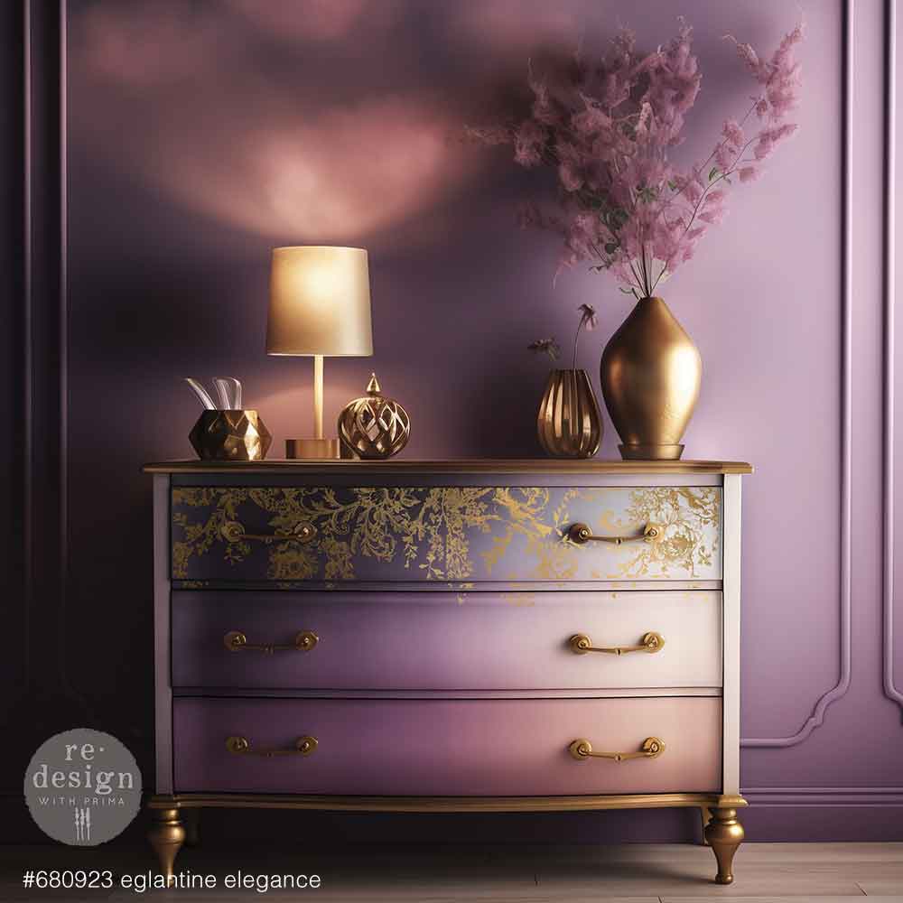 NEW! Redesign Gold Foil Transfer - EGLANTINE ELEGANCE (45.72cm x 60.96cm)