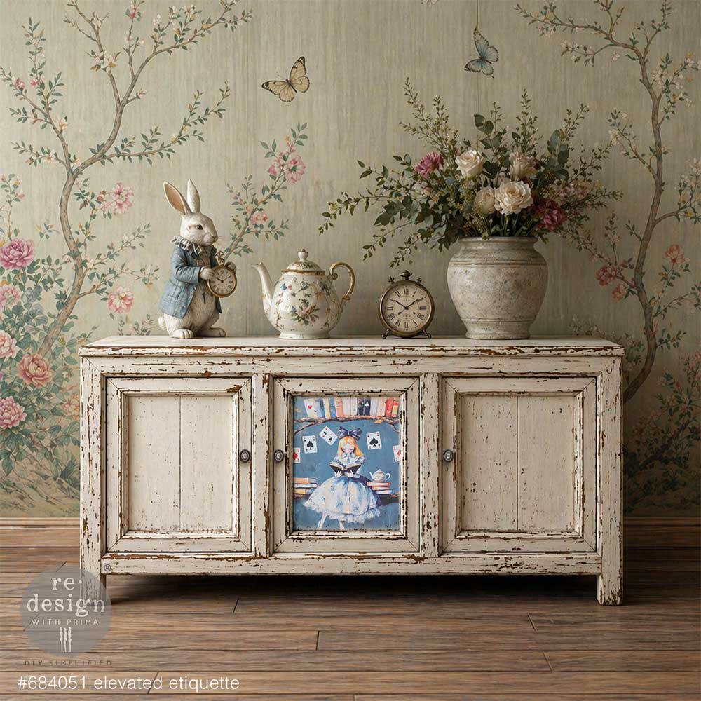 LIMITED! Redesign A2 Decoupage Fibre Paper - ELEVATED ETIQUETTE (42cm x 59.4cm) - Rustic Farmhouse Charm