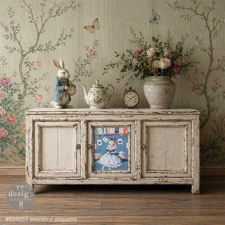 LIMITED! Redesign A2 Decoupage Fibre Paper - ELEVATED ETIQUETTE (42cm x 59.4cm) - Rustic Farmhouse Charm