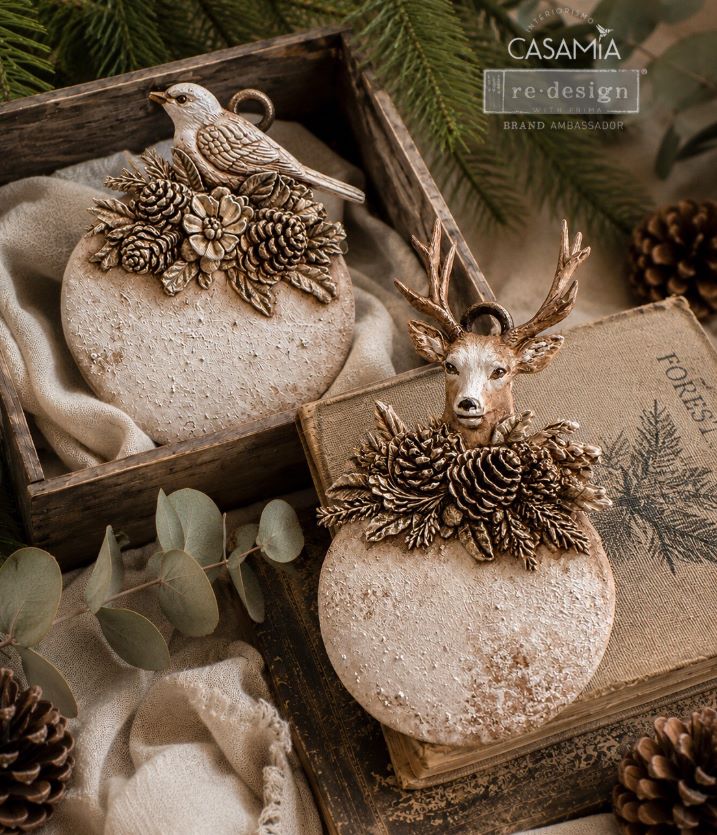 NEW! Redesign Mould - EVERGREEN ANTLER EMBLEM (5" x 8")