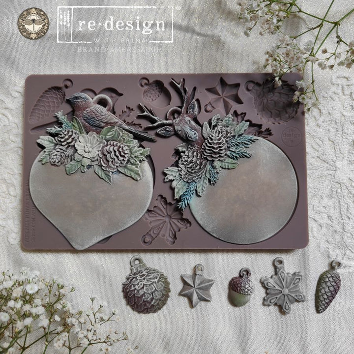 NEW! Redesign Mould - EVERGREEN ANTLER EMBLEM (5" x 8")