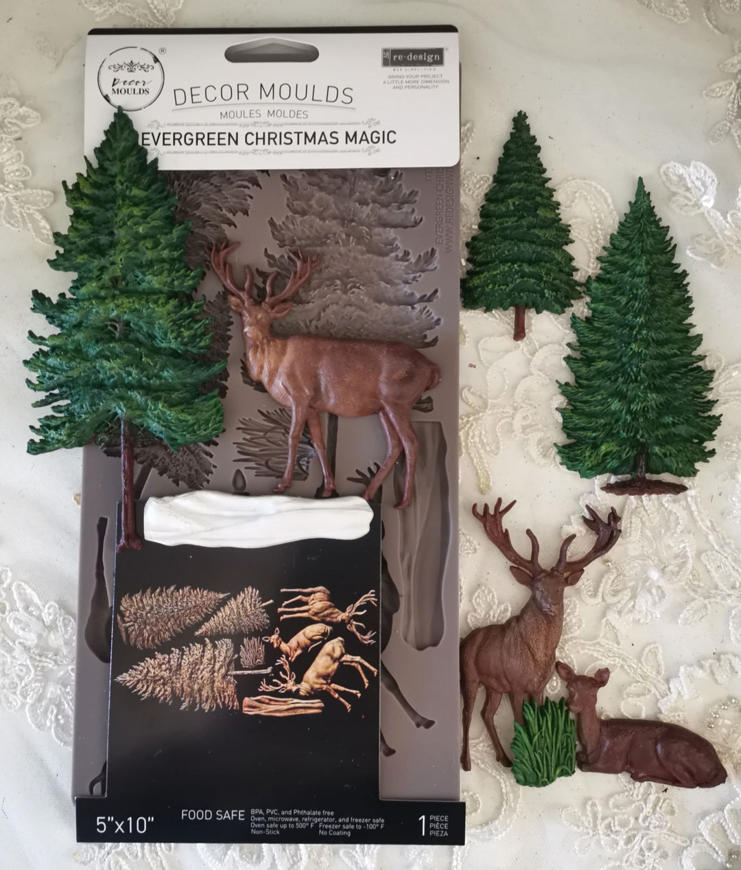 NEW! Redesign Mould - EVERGREEN CHRISTMAS MAGIC (5" x 10") - Rustic Farmhouse Charm