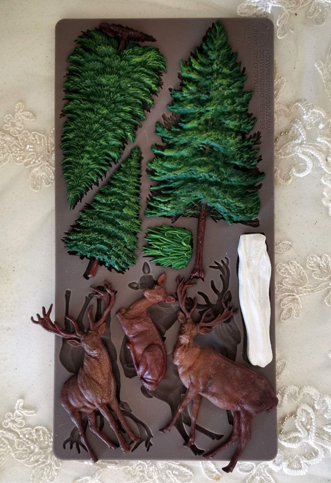 NEW! Redesign Mould - EVERGREEN CHRISTMAS MAGIC (5" x 10") - Rustic Farmhouse Charm