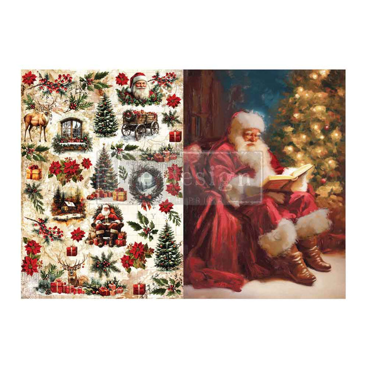 NEW! Redesign A4 Decoupage Fibre Paper Pack of 2 - EVERLASTING LIGHT (21cm x 29.7cm)