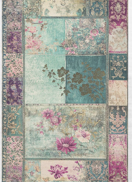 Decoupage Tissue Paper - Faded Garden Tapestry (53.34cm x 73.66cm)