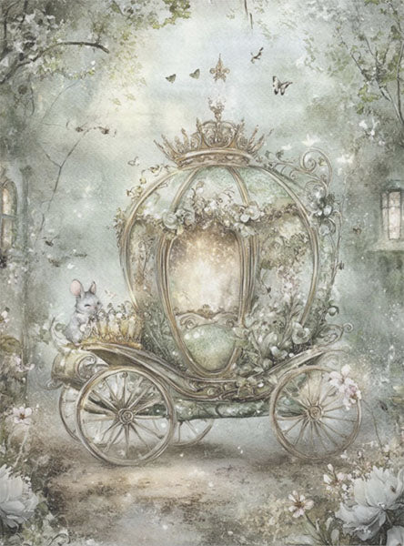 Decoupage Tissue Paper - Fairy Tale Carriage & Mice