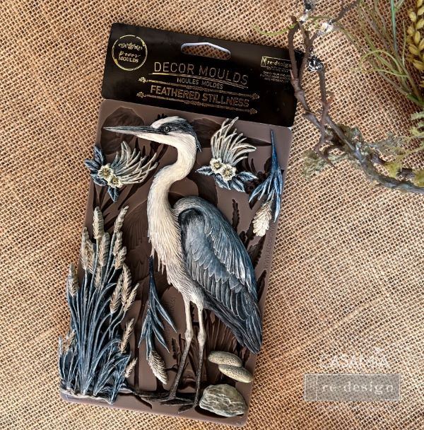 NEW! Redesign Mould - FEATHERED STILLNESS (5" x 8") - Rustic Farmhouse Charm