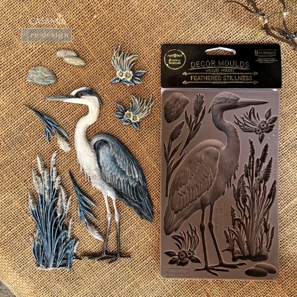 NEW! Redesign Mould - FEATHERED STILLNESS (5" x 8") - Rustic Farmhouse Charm