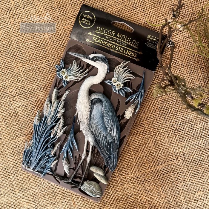 NEW! Redesign Mould - FEATHERED STILLNESS (5" x 8") - Rustic Farmhouse Charm