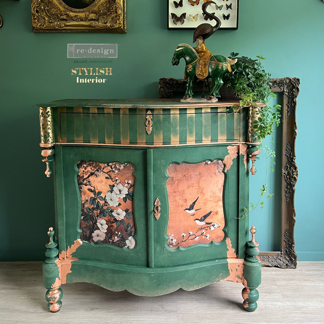 NEW! Redesign A1 Decoupage Fibre Paper - FEATHERS IN THE GLOW (59.44cm x 84.07cm) - Rustic Farmhouse Charm