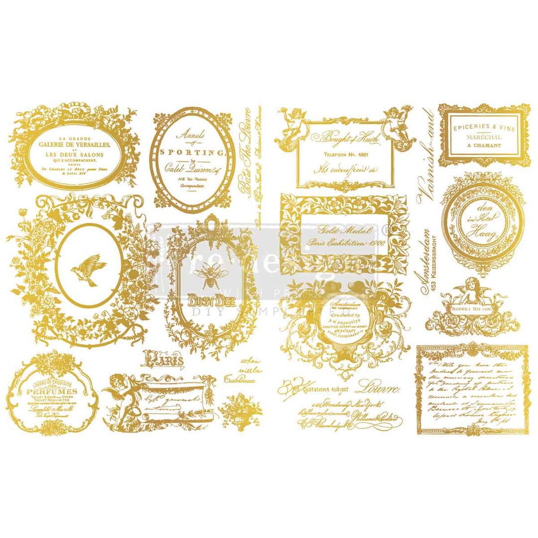 NEW! Redesign H2O Transfer - FLEUR DE MINUIT (2 Sheets, each 21.59cm x 27.94cm) - Rustic Farmhouse Charm