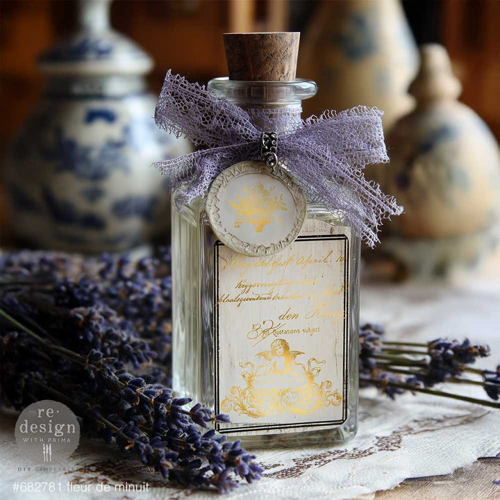 NEW! Redesign H2O Transfer - FLEUR DE MINUIT (2 Sheets, each 21.59cm x 27.94cm) - Rustic Farmhouse Charm