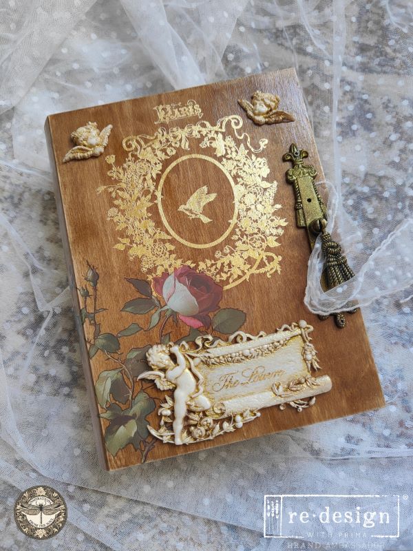 NEW! Redesign H2O Transfer - FLEUR DE MINUIT (2 Sheets, each 21.59cm x 27.94cm) - Rustic Farmhouse Charm