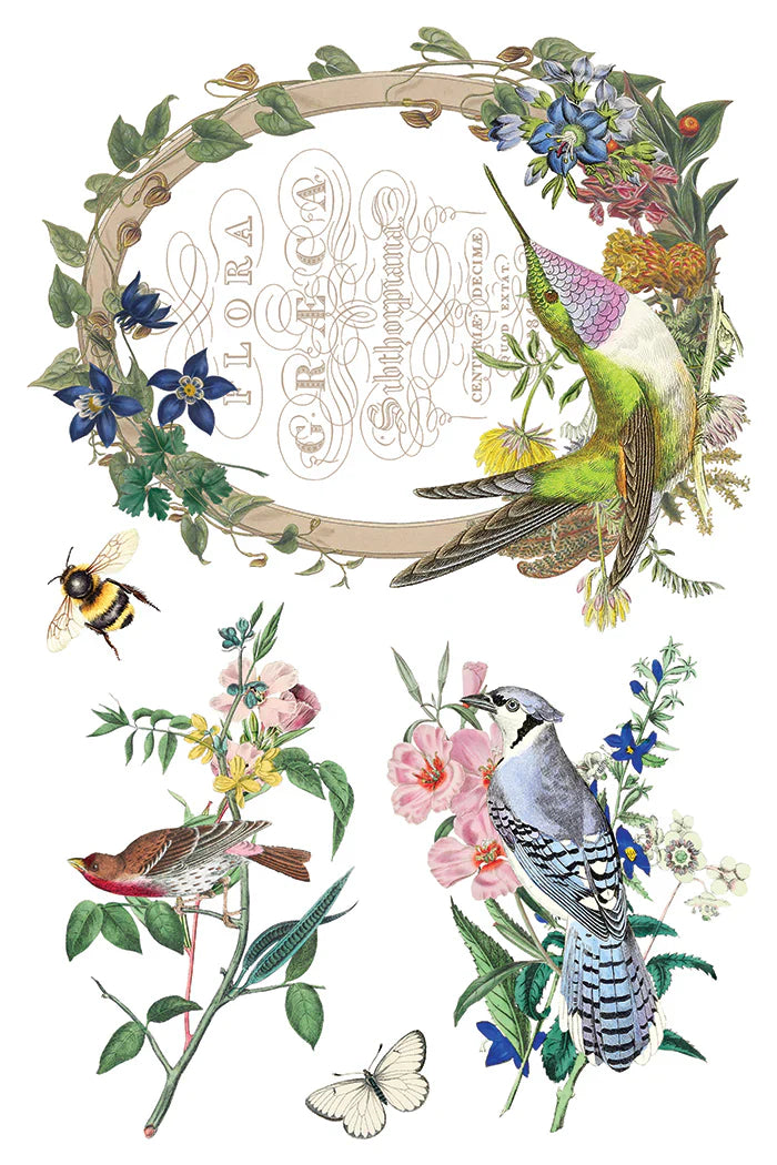 NEW! IOD Transfer Pad - FLORA GRECA (set of eight 8"x12" sheets) - Rustic Farmhouse Charm