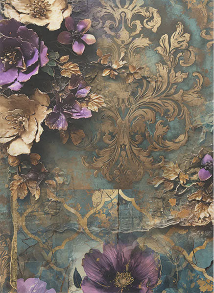 Decoupage Tissue Paper - Floral Damask Garden (53.34cm x 73.66cm)