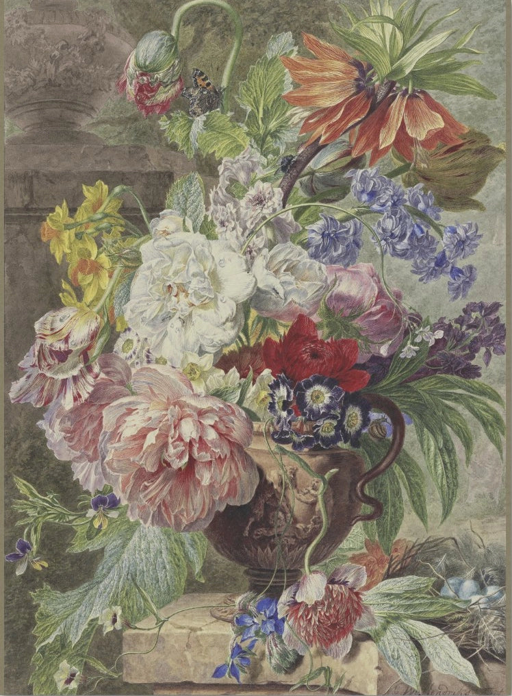 Decoupage Tissue Paper - Flower Arrangement Painting (43.18cm x 58.42cm) - Rustic Farmhouse Charm