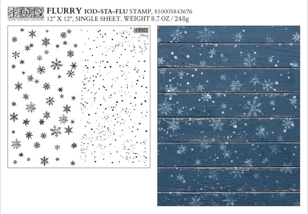 NEW! IOD Stamp - FLURRY (12"x12", 30.48cm x 30.48cm)