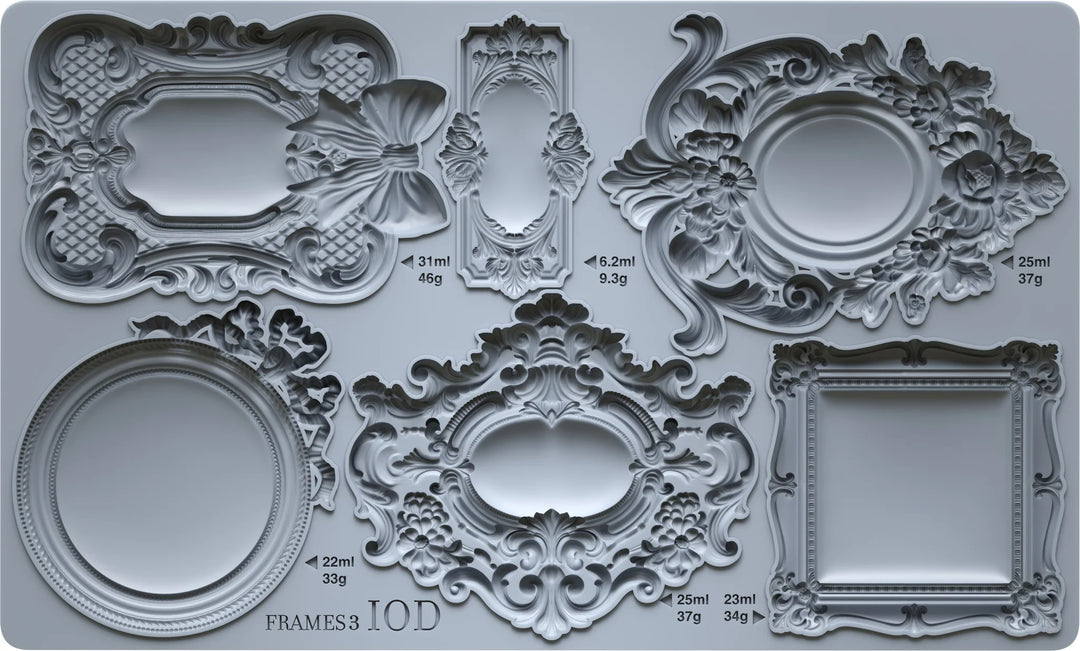 NEW! IOD Mould - FRAMES 3 (6"x10", 15.24cm x 25.4cm) - Rustic Farmhouse Charm