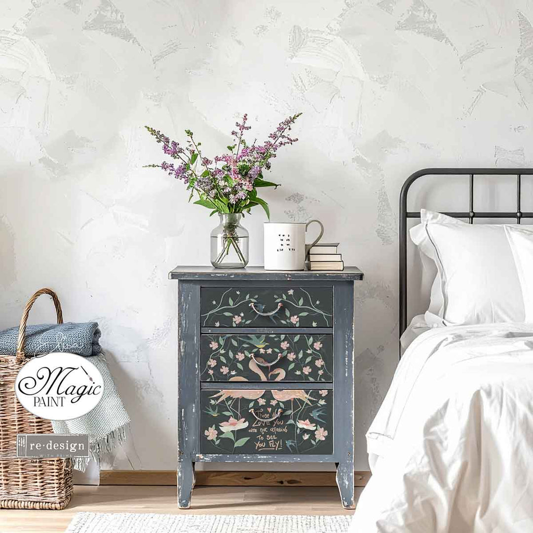 NEW! Redesign Double Delight Decoupage Fibre Paper Set (2 Sheets) - FREE LOVE - Rustic Farmhouse Charm