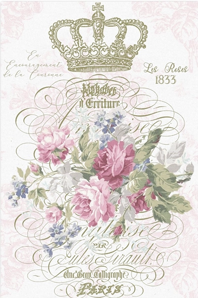 Decoupage Tissue Paper - French Floral Crown (50.8cm x 76.2cm) - Rustic Farmhouse Charm