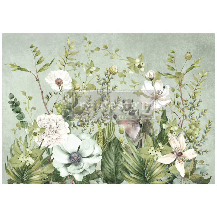 NEW! Redesign A1 Decoupage Fibre Paper - FROGGY MEADOW GREENS (59.44cm x 84.07cm)