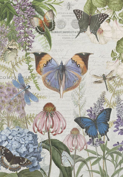 Decoupage Tissue Paper - Garden Butterflies (35.56cm x 50.8cm)