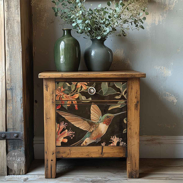 LIMITED! Redesign A3 Decoupage Fibre Paper - GARDEN FLUTTER (29.7cm x 41.9cm) - Rustic Farmhouse Charm
