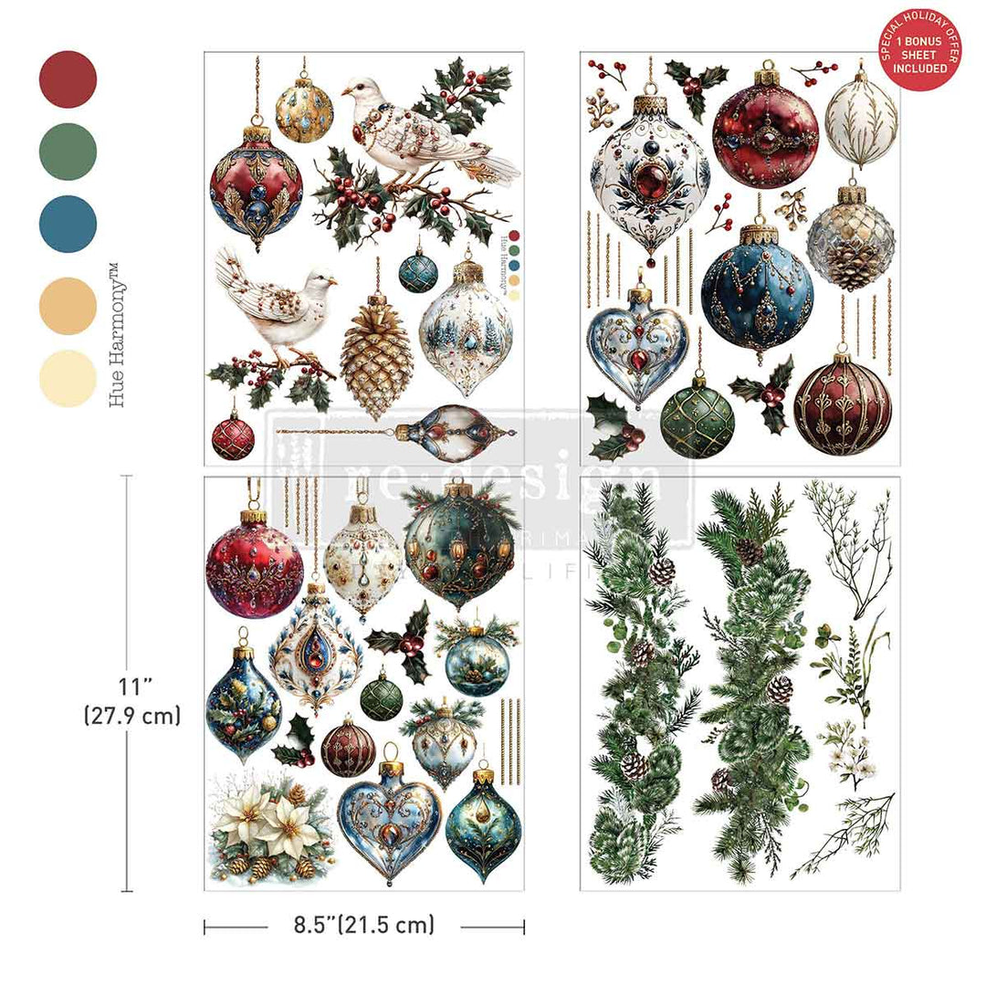 NEW! Redesign Middy Transfer - GILDED ELEGANCE (4 sheets, each 21.59cm x 27.94cm) - Rustic Farmhouse Charm