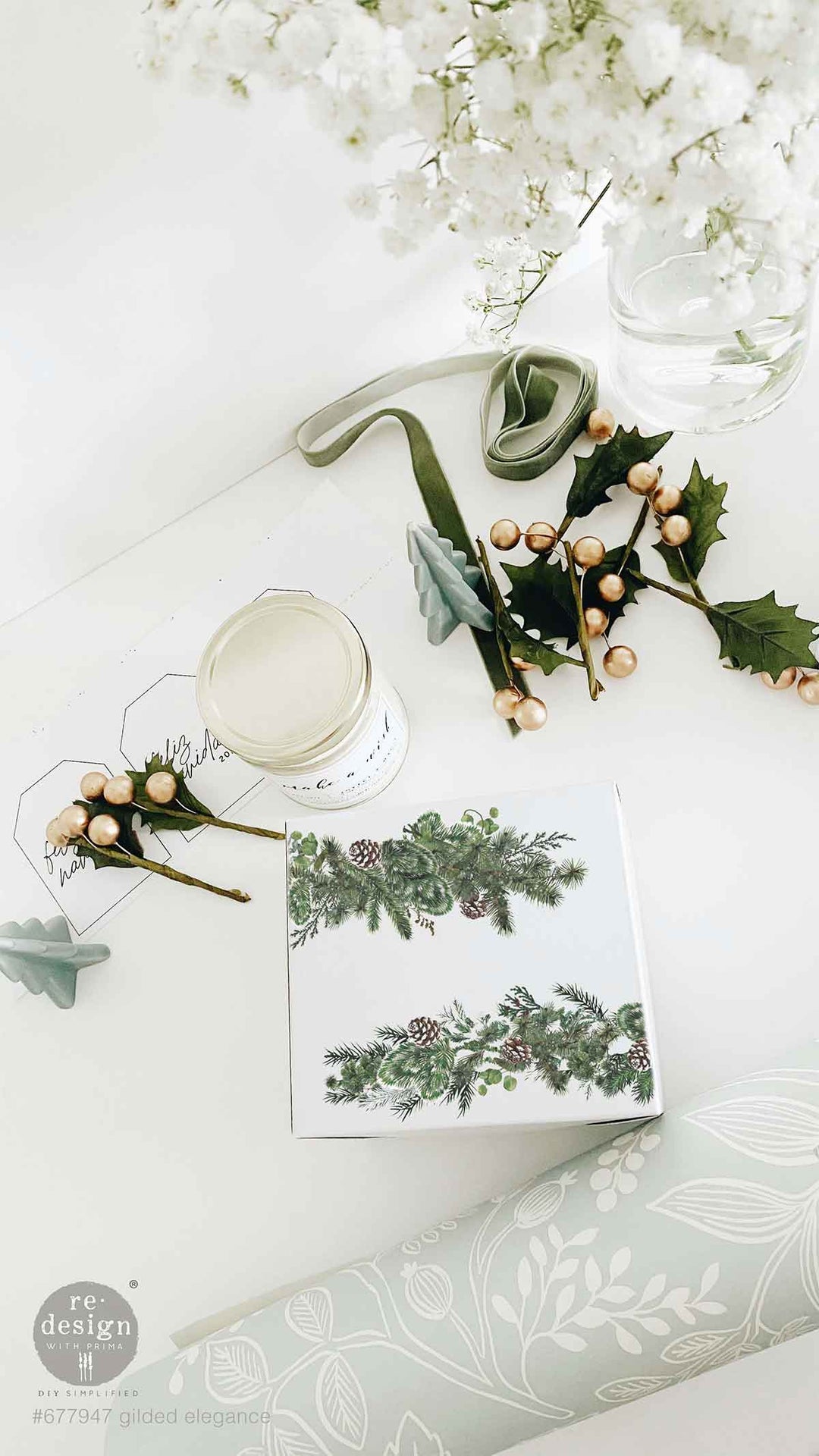 NEW! Redesign Middy Transfer - GILDED ELEGANCE (4 sheets, each 21.59cm x 27.94cm) - Rustic Farmhouse Charm