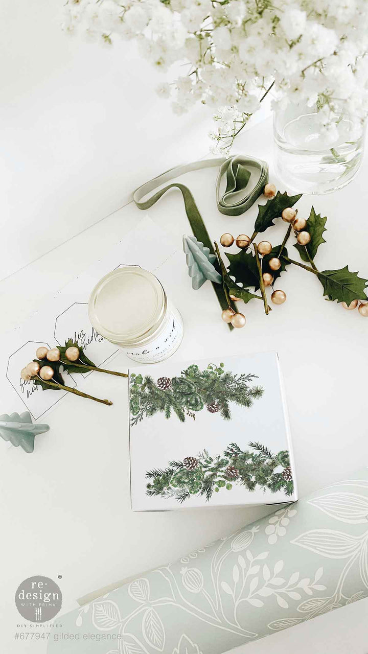 NEW! Redesign Middy Transfer - GILDED ELEGANCE (4 sheets, each 21.59cm x 27.94cm) - Rustic Farmhouse Charm