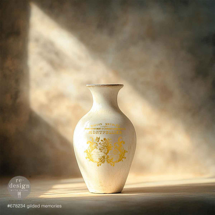 NEW! Redesign H20 Transfer - GILDED MEMORIES (2 sheets, each 21.59cm x 27.94cm) - Rustic Farmhouse Charm