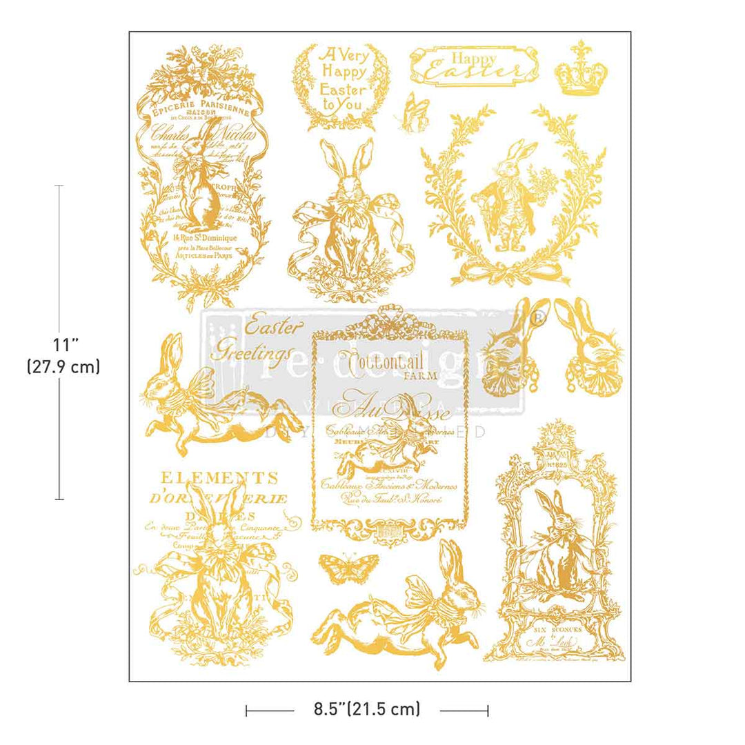NEW! Redesign H20 Transfer - GILDED SPRING (Single Sheet 21.5cm x 27.9cm) - Rustic Farmhouse Charm