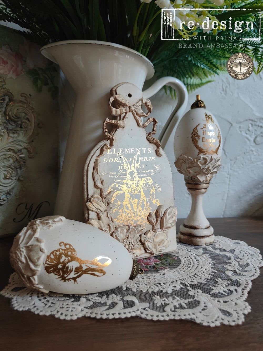 NEW! Redesign H20 Transfer - GILDED SPRING (Single Sheet 21.5cm x 27.9cm) - Rustic Farmhouse Charm