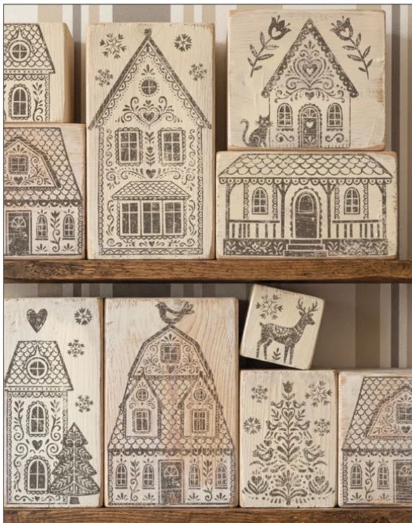 NEW! IOD Stamp - GINGERBREAD LANE (12"x12", 30.48cm x 30.48cm)